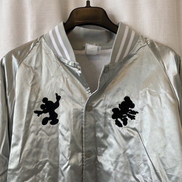 Walt Disney Imagineering Exclusive Large Mickey Disco Silver Varsity Jacket NWT - Picture 2 of 14